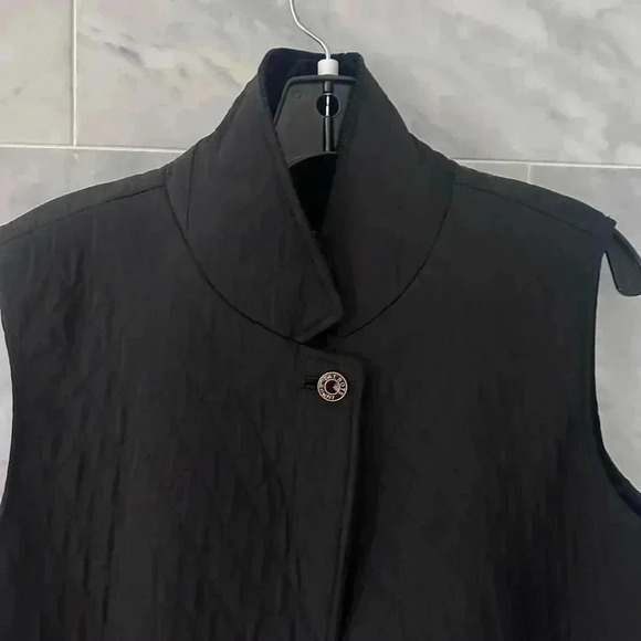 Talbots Womens Black Quilted Button Down Vest Jacket Size Medium - Picture 7 of 8